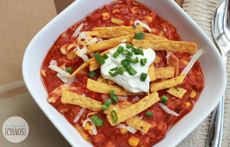 Easy Slow Cooker Chicken Taco Soup